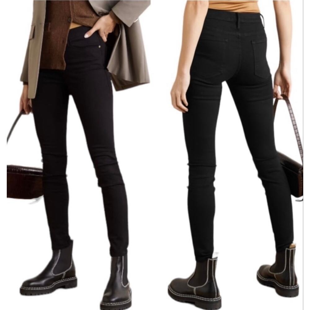 FRAME Le Skinny de Jeanne Womens Size 29 in Film Noir Black